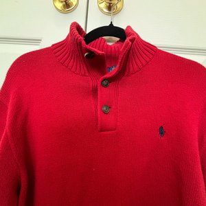 Polo Ralph Lauren 100% Cotton Men's 1/4 Button Mock Neck Sweater